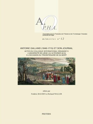 cover image of Antoine Galland (1646-1715) et son Journal